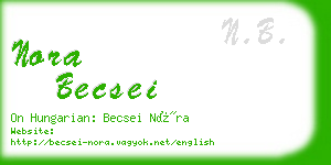 nora becsei business card